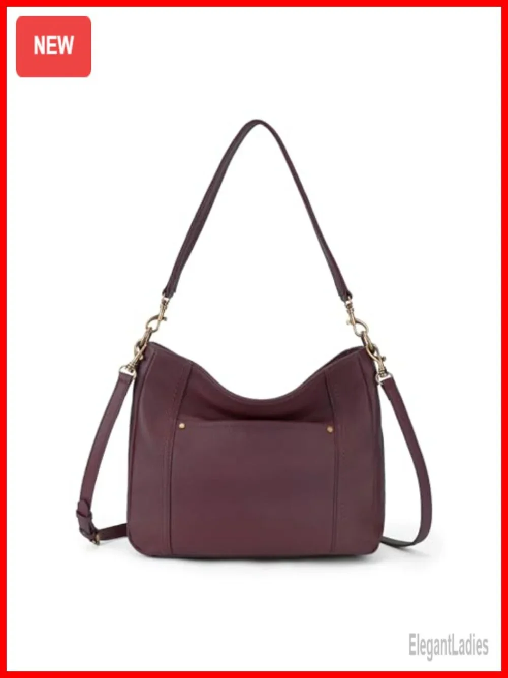 Genuine Leather Hobo Crossbody Bag Women Shoulder Purse Handbag 2 Straps